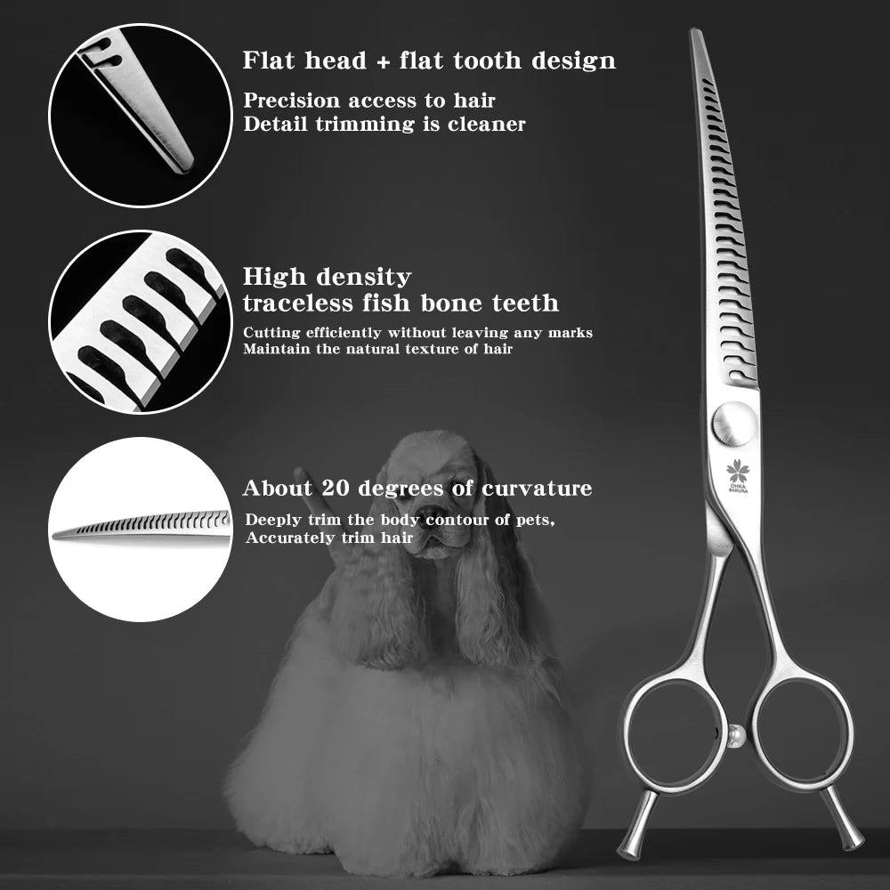 Bending Magic Scissors Professional Pet Beauty Scissors Beautician's Shop for Trimming VG10 steel Natural Trimming 7.25 inch