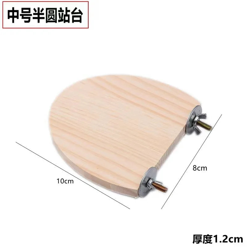 Parrot Bird Wood Perch Stand Platform Rectangle Board For Budgie Parakeet Cockatiel Fan-shaped Shelf Stand Hamster Gerbil Rat