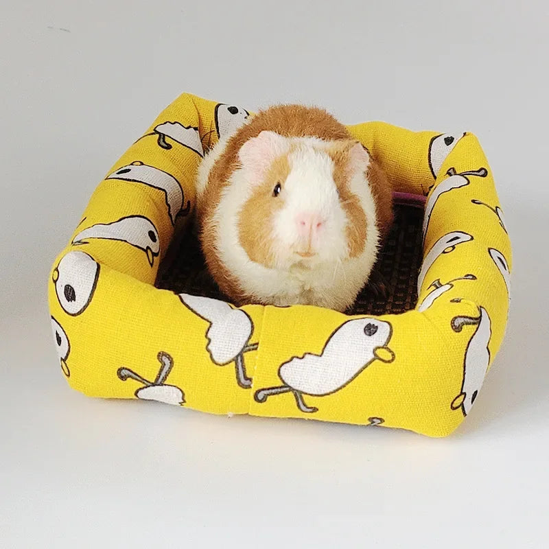 Summer Small Pets Cool Nest Puppy Kitten Rattan Mat Cute Print Pet Cooling Mat for Guinea Pig Hamster Chinchilla Small Cage