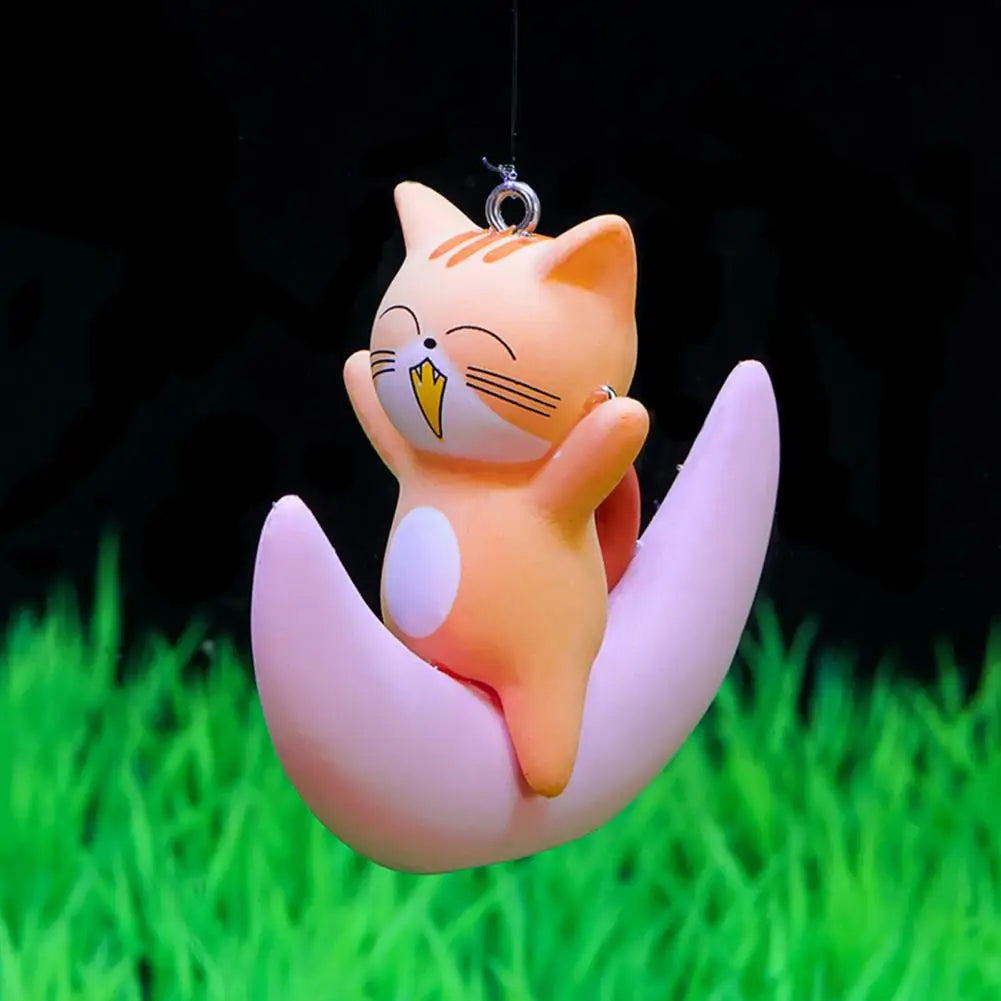 Eco-friendly Rabbit Cat Moon Float Figurines Mini Fish Tank Decorations Aquarium Accessories Mini Aquarium Floating Decor