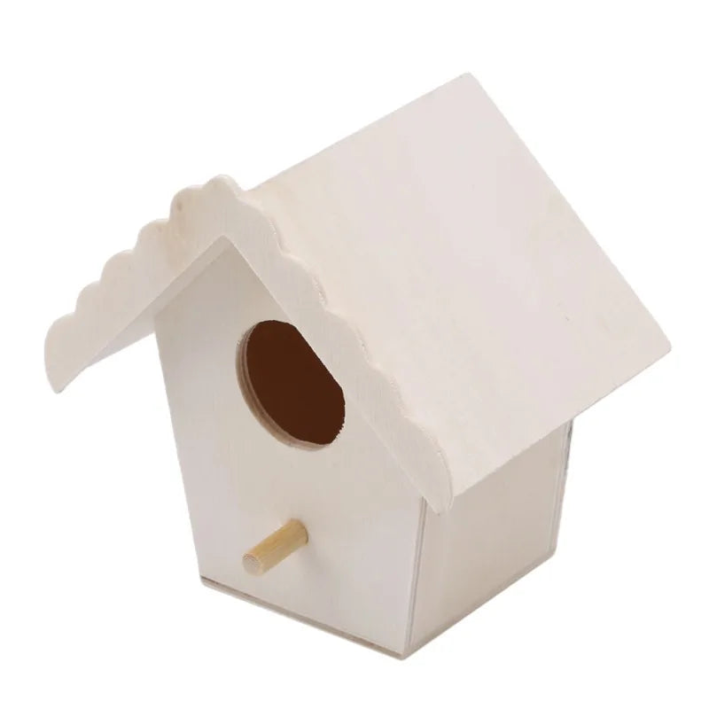 Wooden Mini Bird Cage Outdoor Hanging Birdhouse Box Garden Bird Cages Home Yard Decoration Bird Products Wooden Bird Parrot Nest