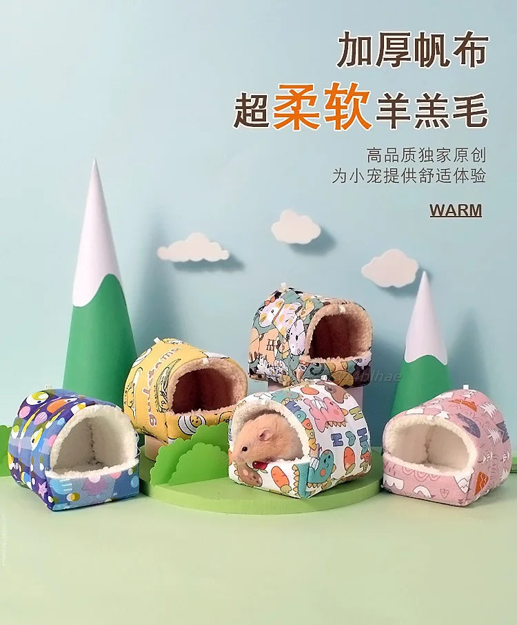 Hamster House Cozy Small Hideouts Warm Hamster Nest Guinea Pig House for Comfortable Rabbit Chinchilla Hedgehog Ferret for Good