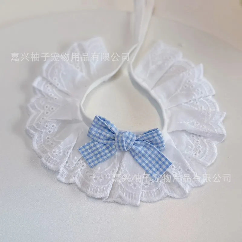 Lace Multi Color Cat Scarf Kawaii Pet Cat Dog Triangular Bandage Cute Princess Style Comfortable Cotton Cat Accessories