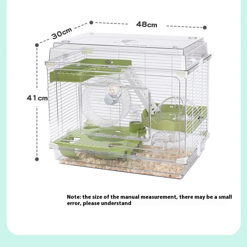 New transparent hamster cage, three-layer acrylic cage, golden bear nest, large-size hamster cage villa, universal in allseasons