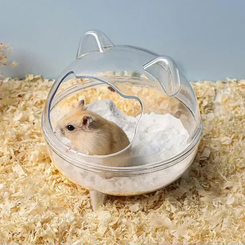 Hamster Toilet Chinchilla Bath House Golden Bear Bathroom Fully Transparent Field Of View Anti-spill for Gerbil Other Small Hams