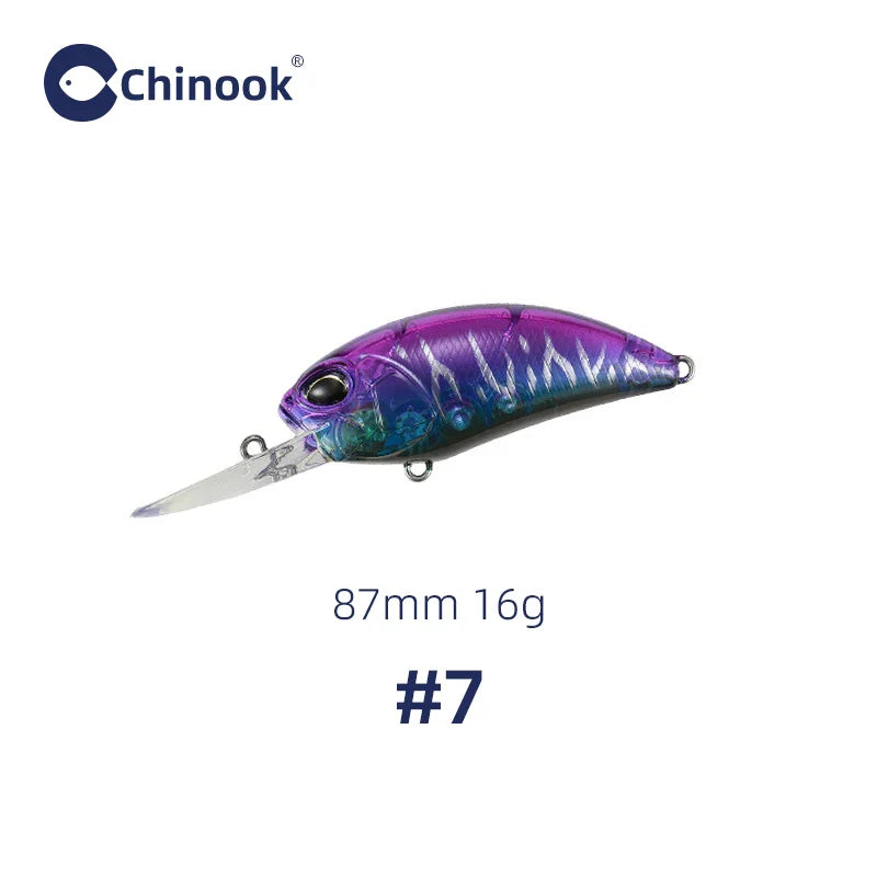 CHINOOK  Lure crankbaits Fishing Lure 87MM 16G Depth 2-3m hooks fish wobbler tackle Crankbait artificial hard bait swimbait