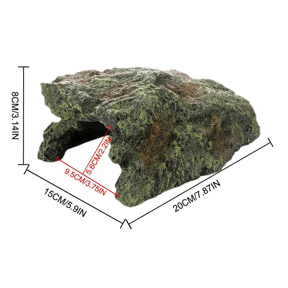 Reptile Fish Tank Hideout Natural Reptile Hiding Rock Cave Shelter Terrarium Hideout Caves For Aquarium Terrarium Decoration