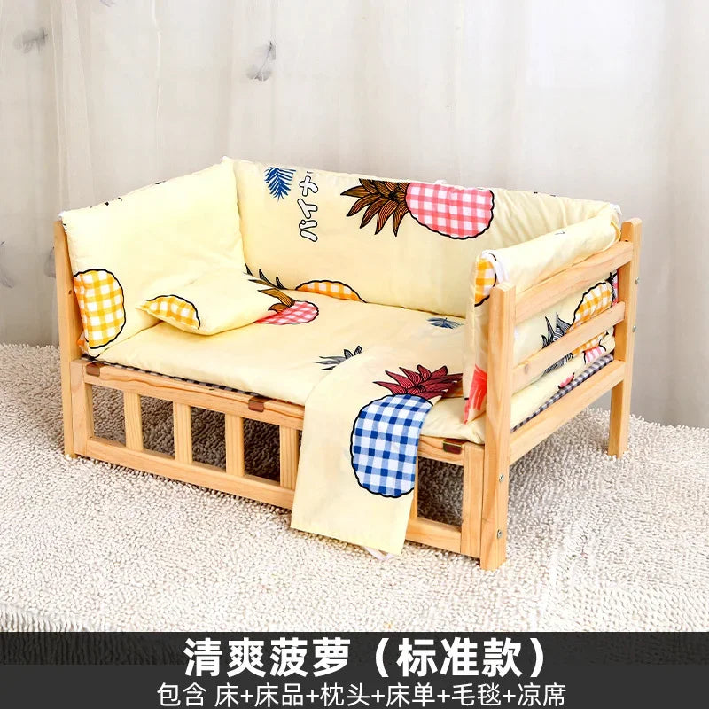 Off the Ground Solid Wood Pet Bed Four Season Universal Dog Bed Small to Large Teddy Bed at Special Price