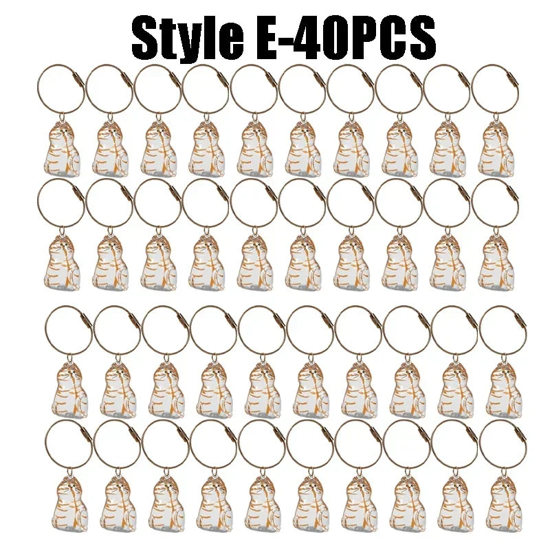 1-40PCS Pet Hair Organiser Memorial Keyring Transparent Cat Hair Organiser Souvenir for Pet Lovers Pet Memorials