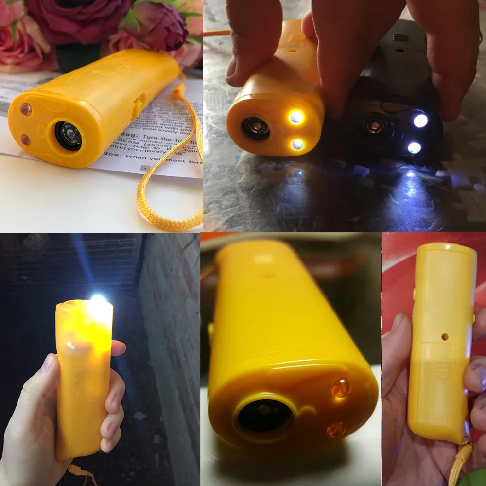 Dog Repeller Anti Barking Stop Bark Training Device Outdoor LED Ultrasonic Pet Trainer Repellents Whistle with Flash Light Dogs