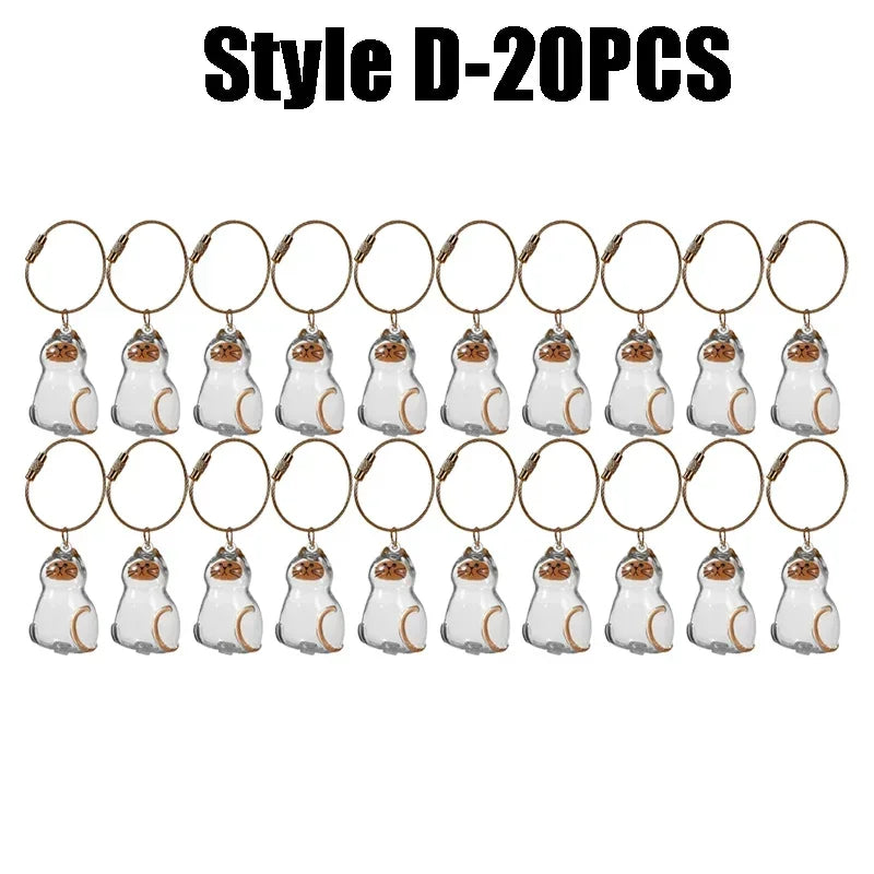 1-40PCS Pet Hair Organiser Memorial Keyring Transparent Cat Hair Organiser Souvenir for Pet Lovers Pet Memorials