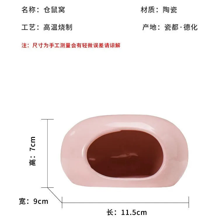 Hamster Escape Nest Ceramic Stone House Gold Silk Mat Guinea Pig Supplies Dwarf Guinea Pig Summer Ice House Sleeping
