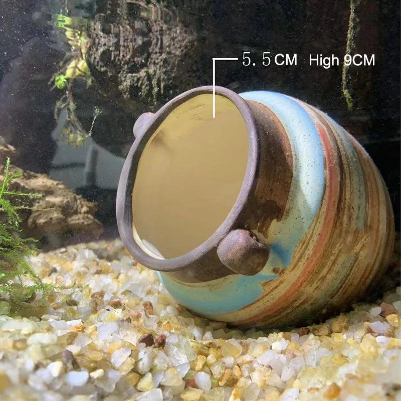 Aquarium Decoration Pottery Scorpion House Canister Fish Tank Ceramic Fish Shrimps Shelter House Simulation Stone Decor