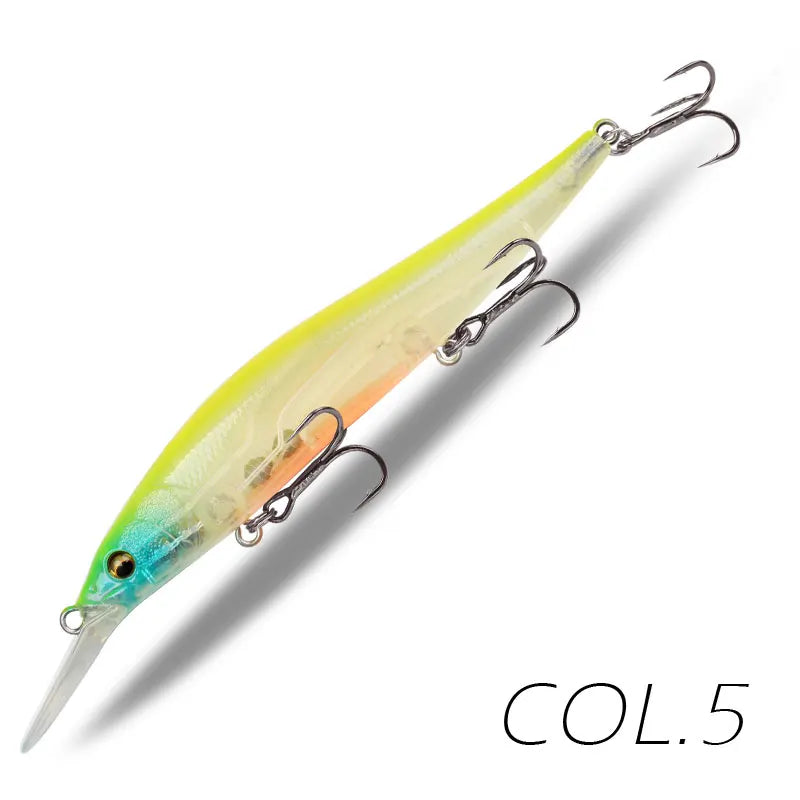 Magic Works Lures Minnow Floating Wobbler 110mm 13.5g Trout Black Minnow Fishing Lure for Pike Artificial Bait Fishing Tackle