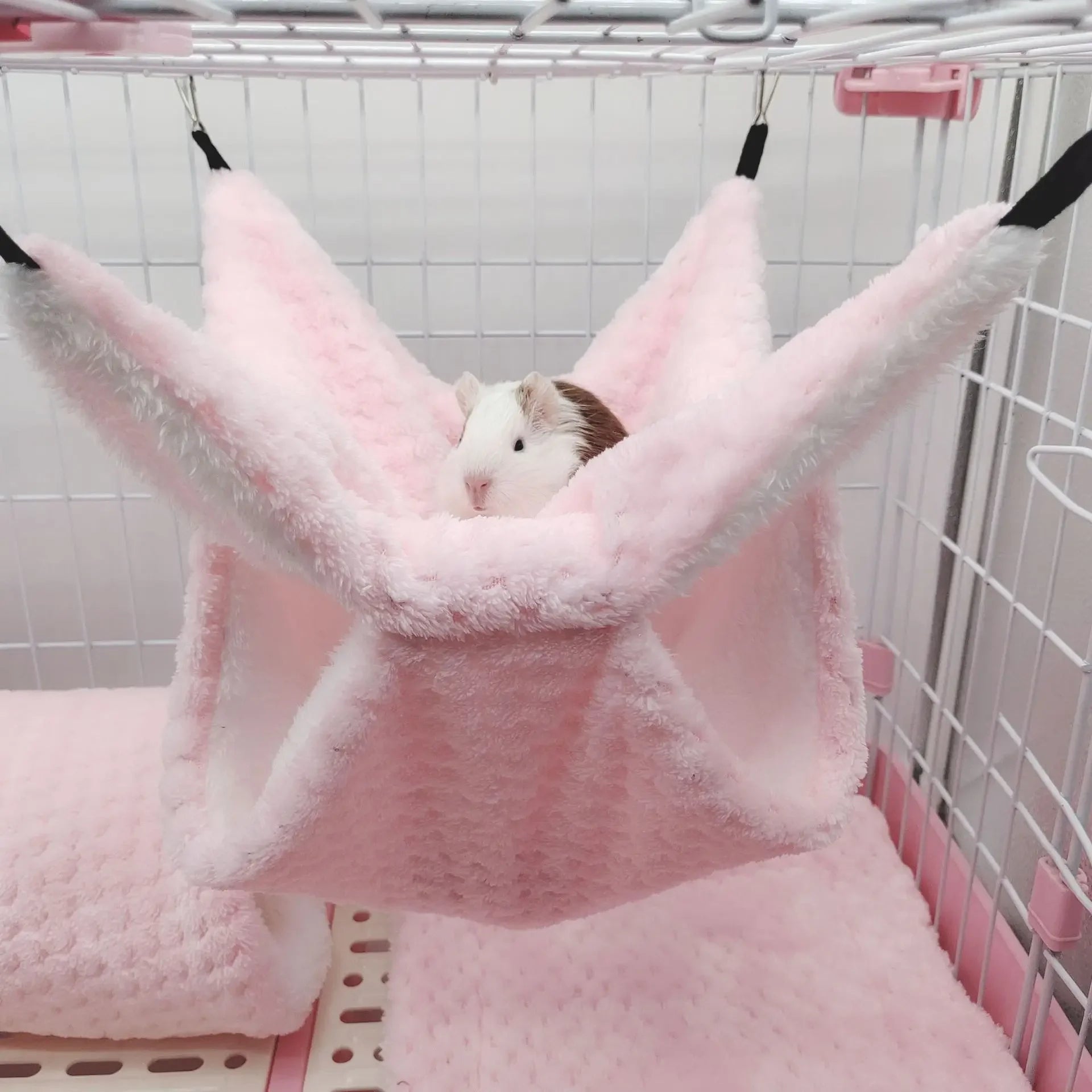 Warm Winter Pet Hammock Double Layer Thick Plush Hamster Hammock Chinchilla Guinea Pig Ferret Sleeping Bag Hamster Hanging Cage