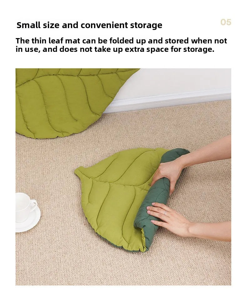 Leaf Shape Pet Mat Cotton Thickened Cat Dog Bed Cushion Four Season Soft Sleeping Pad for Crate Kennel Sofa Floor Use