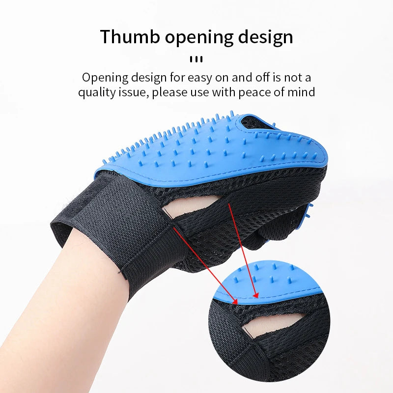 Pet Glove Cat Grooming Glove Cat Hair Deshedding Brush Gloves Dog Comb for Cats Bath Hair Remover Clean Massage Brush For Animal
