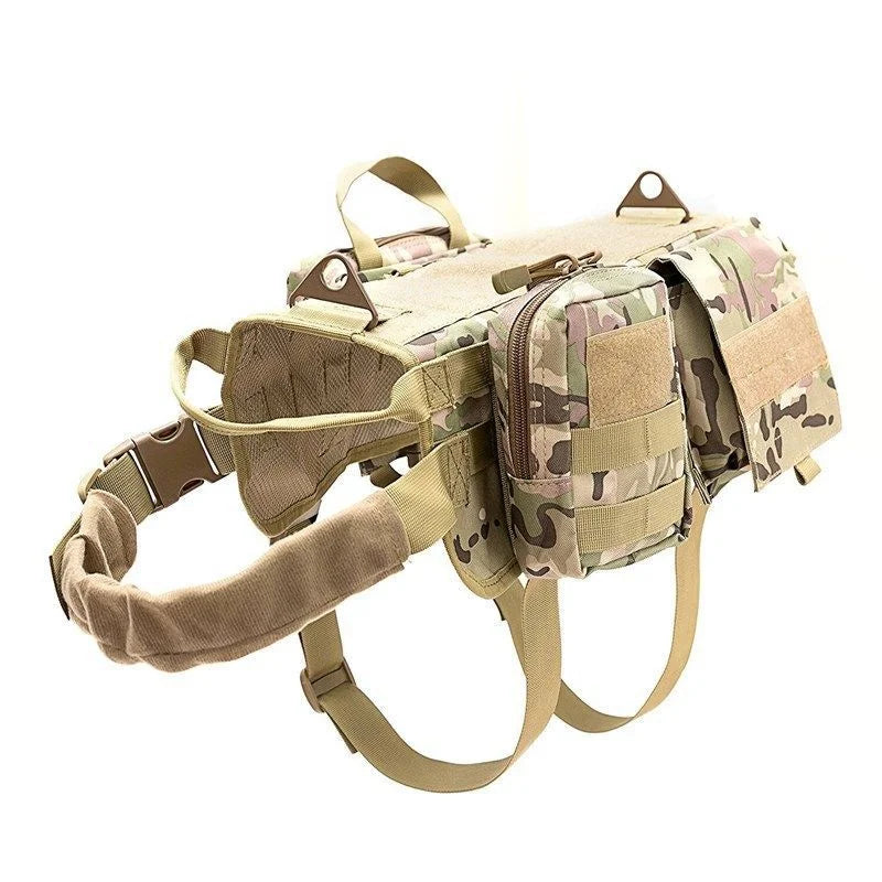 Tactical Vest Dog Clothing Large Dog Pet Chest Harness Vest Style Vest Detachable Outdoor Portable Comfortable Neck Protection