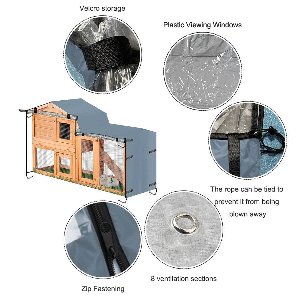 210D Oxford Fabric Rabbit Kennel Cover Dustproof Moistureproof Cage Cover Triangle Pet House Cover Accessories