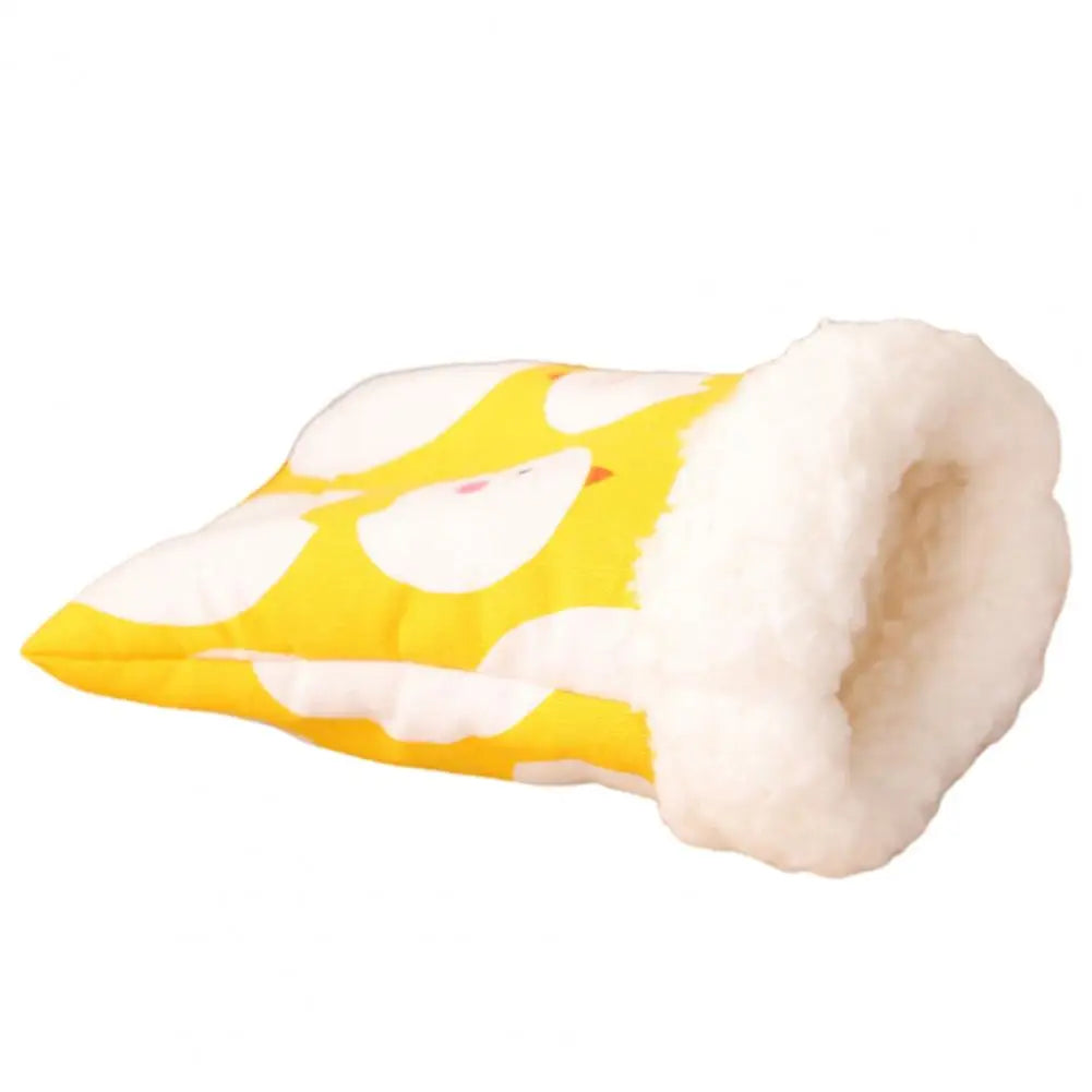 Hamster House Cozy Cartoon Hamster Nest Bed Soft Plush Guinea Pig Sleeping Bag Winter Warm Pet Accessories for Small Pets