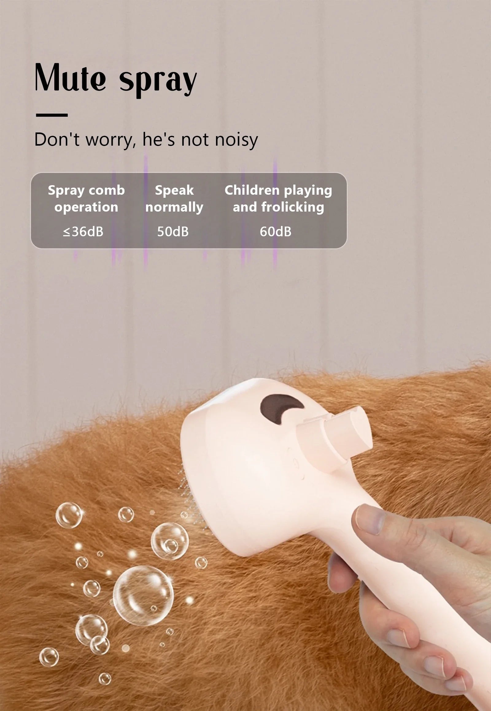 Pet Spray Hair Comb, Pet Hair Remover Cleaning Brush, Cats Grooming Dog Accessories Tools, Dematting Water Mist Humidifier Comb