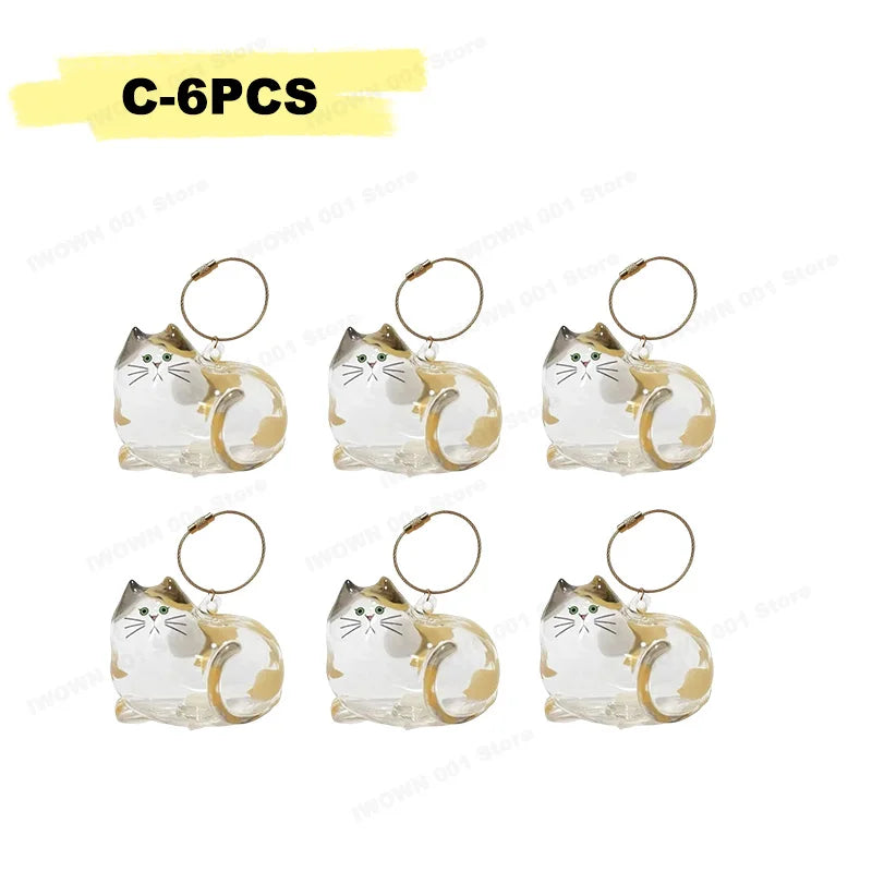 Cat Hair Storage Box Memorial Keychain Transparent Pet Fur Storage Container Hanging Cat Keychain Pendant for Pet Lovers