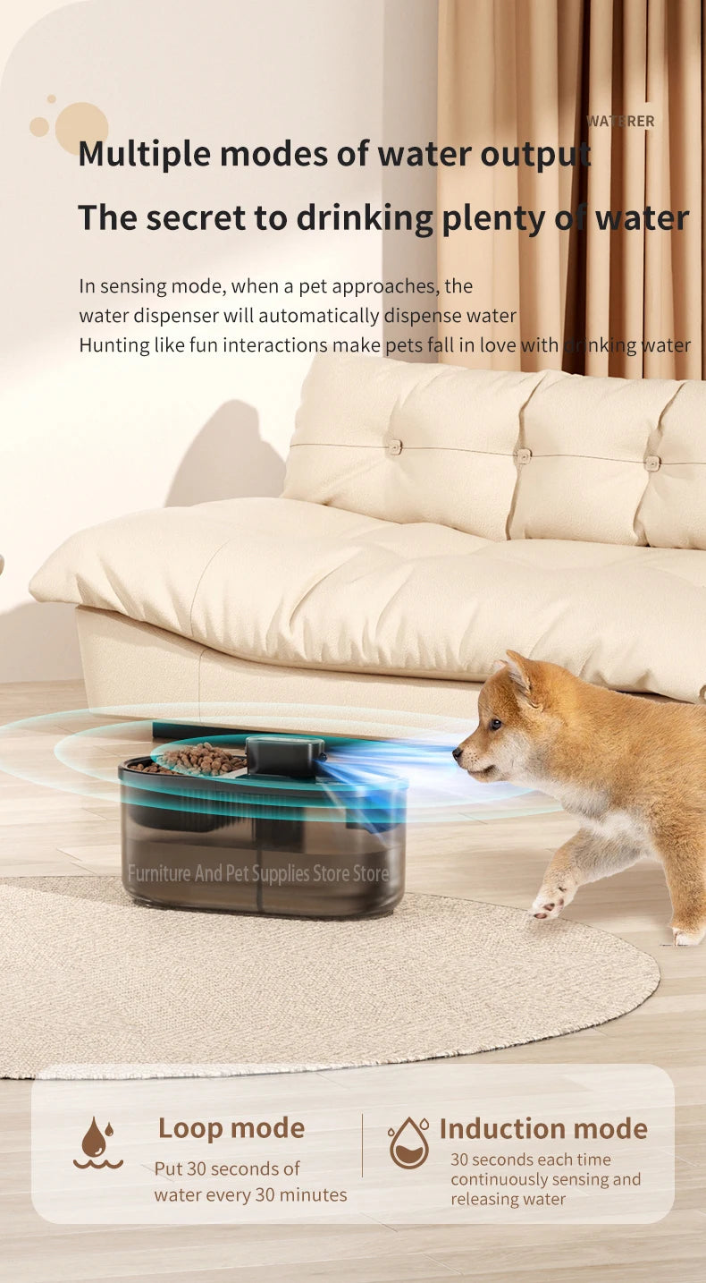 Pet Cat Automatic Induction Feeder Water Dispenser Large Capacity Water Dispenser Dry Wet Separation Food Container Pet Supplies