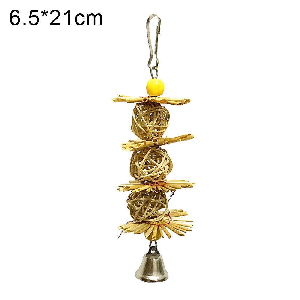 Pet Bird Parrot Hanging Toys Nipple Swing Chain Cage Stand Molar Parakeet Chew Toy Decoration Pendant Ornament Bird Accessories