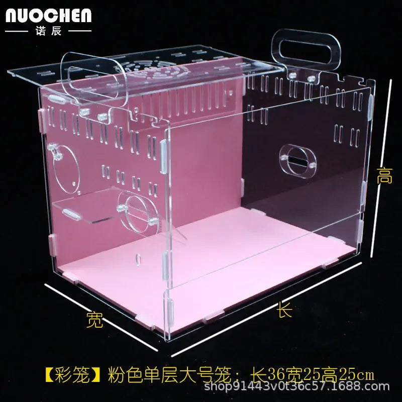 Acrylic Hamster Cage Transparent Single/Double/ Three Layer Villa Guinea Pig Golden Silk Bear Empty Cage Supplies Small Pet Nest