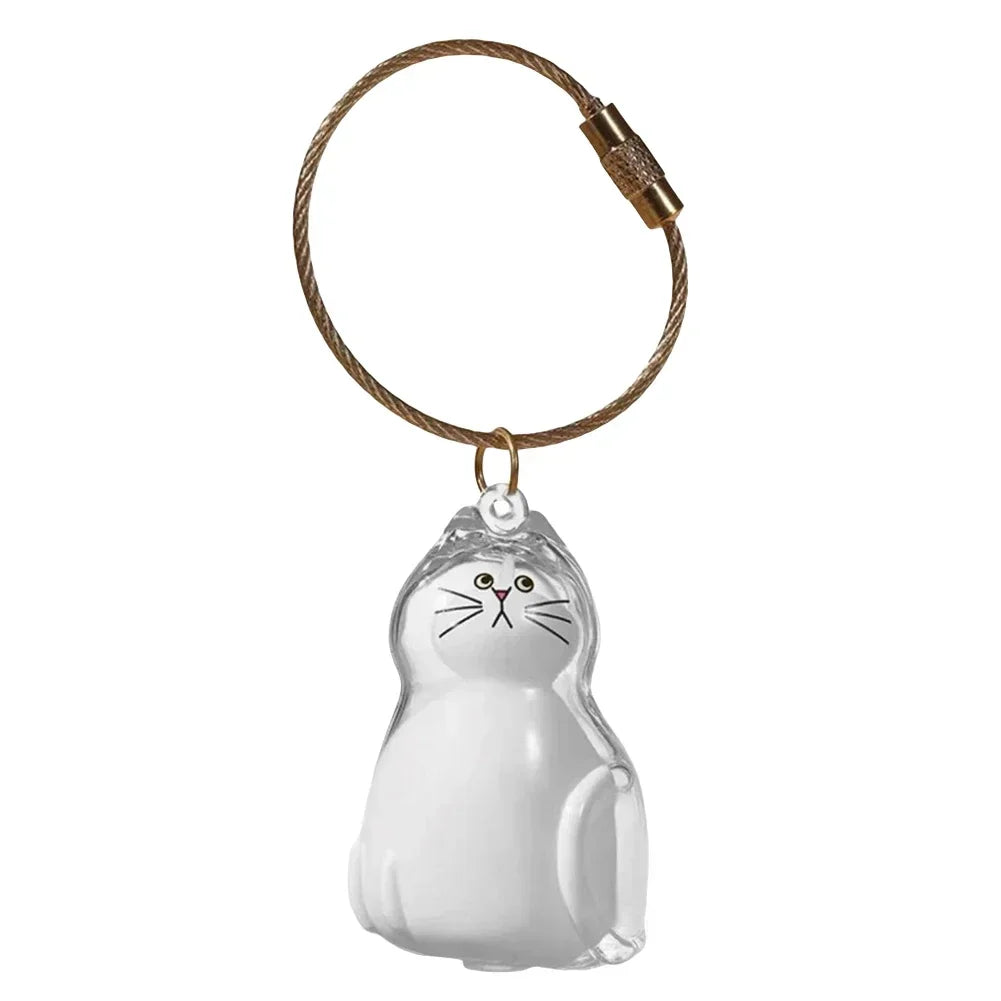 1-40PCS Pet Hair Organiser Memorial Keyring Transparent Cat Hair Organiser Souvenir for Pet Lovers Pet Memorials