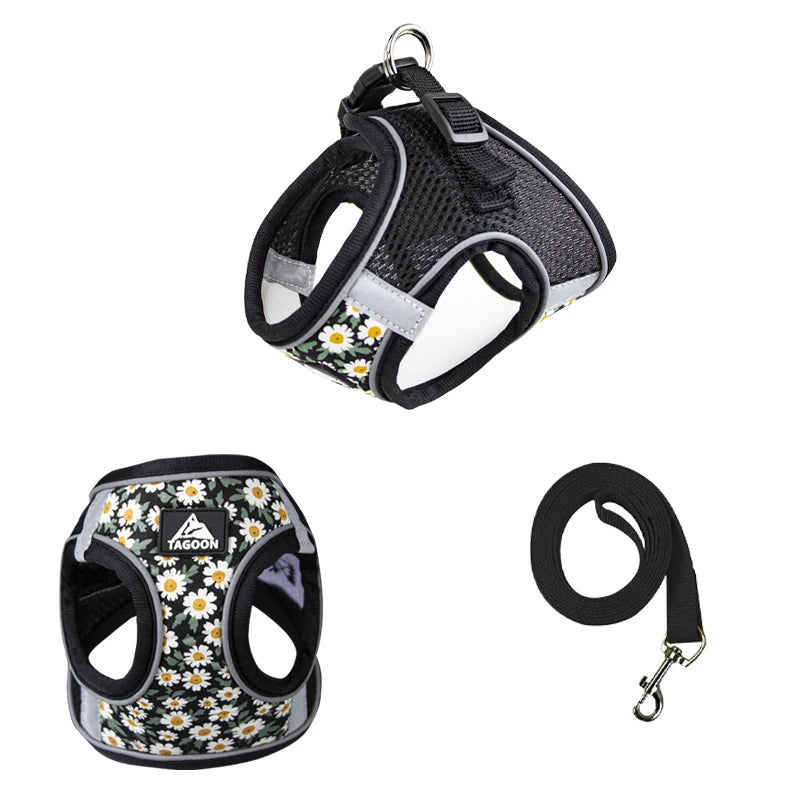 Dog Harness and Leash Set Reflective Pets Chest Strap for Small Puppy Cats Vest Harness Chihuahua Yorkies Teddy Walking Supplies