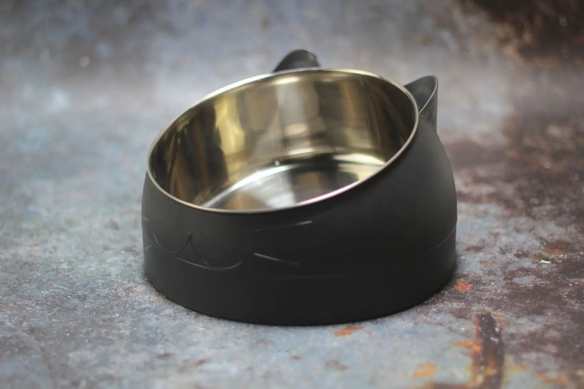 Cat Dog Bowl 15 Degrees Raised Stainless Steel Non Slip Puppy Base Cat Food Drinking Water Feeder Tilt Safeguard Neck Pet Bowl