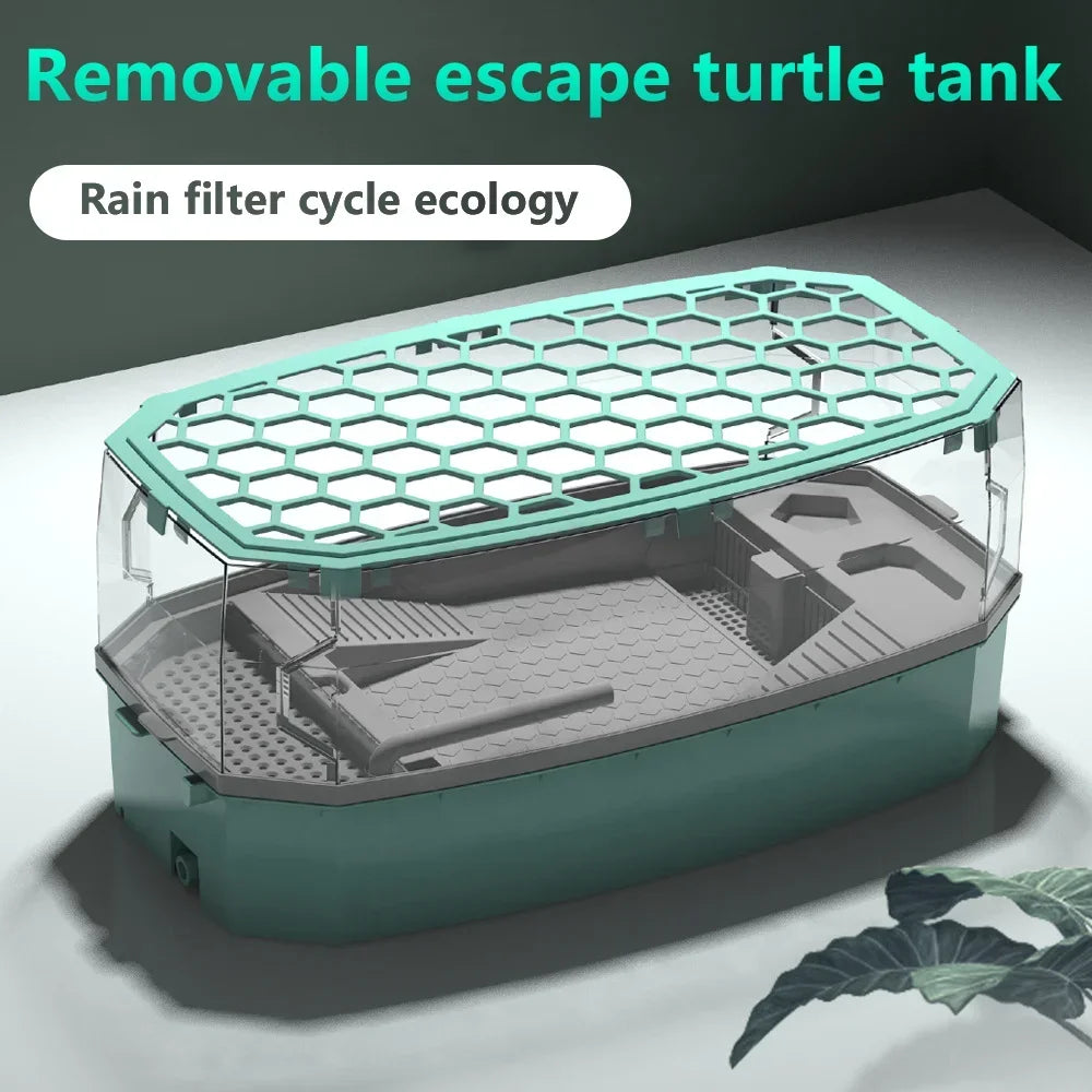 Nomoy Small Turtle Tank Amphibians Breeding Box Transparent Fish Tank Aquarium Fish Basking Platform Reptiles Accessories