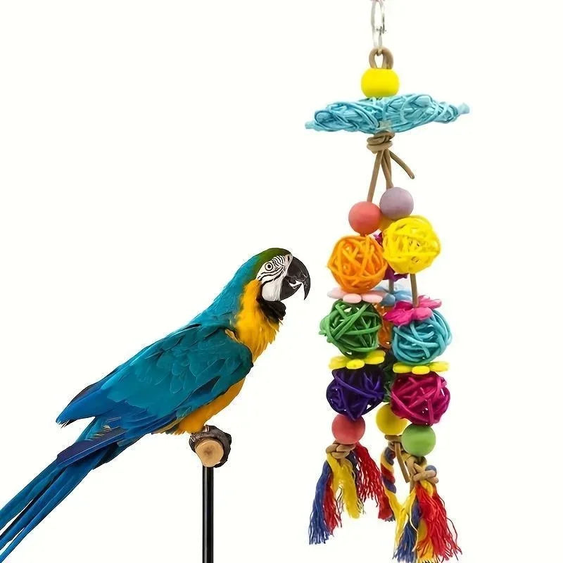 Chewable Parrot Chew Toy Cotton Rope Birds Toy Bite Bridge Bird Tearing Toys Cockatiels Training Hang Swings Birds Cage Supplies