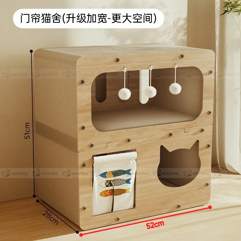 Cat Nest Scratching Board Four Seasons Universal Cat Villa Tunnel Grinding Claws Wear-resistant Non-chip Vertical
