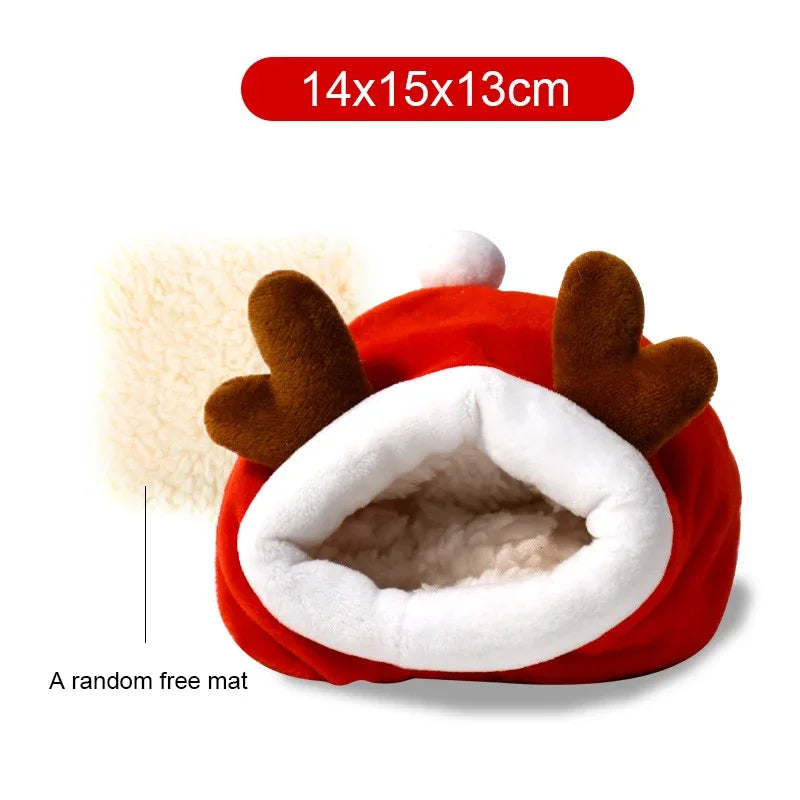 Hamster Nest Cute House Winter Soft Warm Bed Non-slip Hamster Sleeping Nest Small Animals Bedding House For Dwarf Hamsters