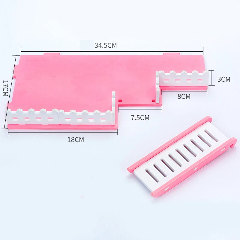 Double Layer Hamster Playing Standing Platform Safety Climbing Ladder Small Animals Cage Toys for Mouse Rat