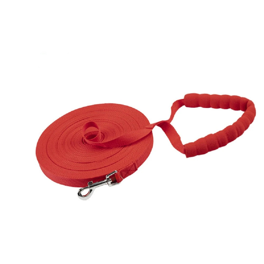 Long Nylon Leash with Comfortable Sponge Handle for Dogs Lanyard Outdoor Training Walk 1.8m 3m 6m 10m 15m 20m 30m 50m Dog Lead