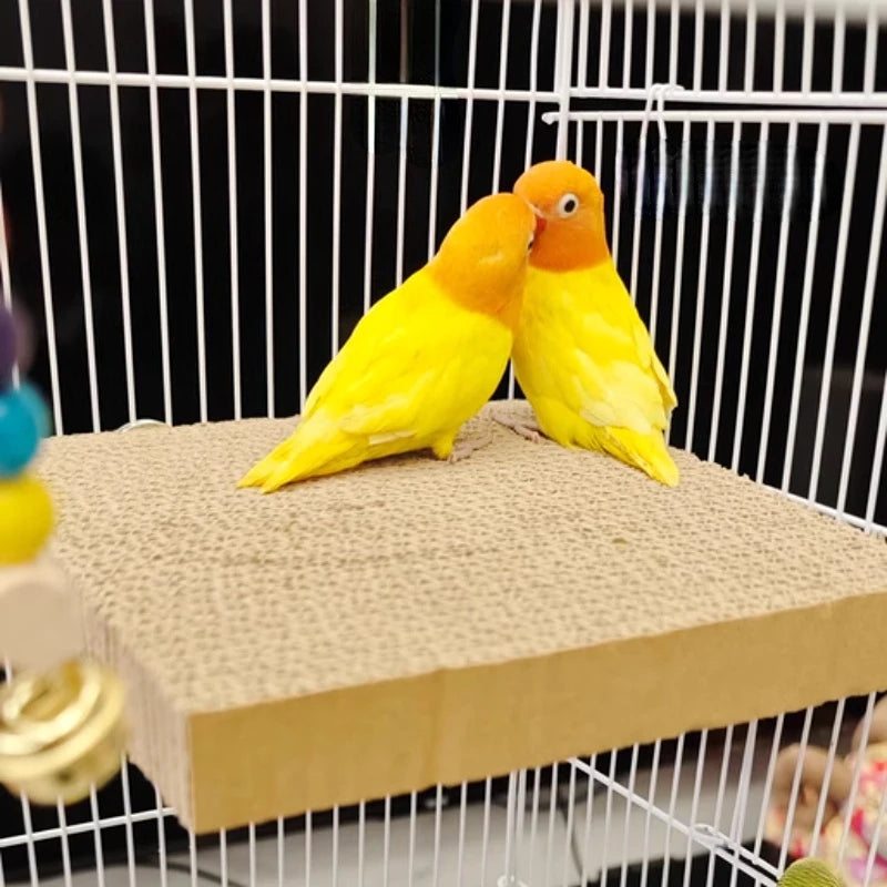 Bird Paper Parakeet Shredding Chewing Toys with cork Parrot Perch Platform Conure Foraging Toys Small Birds Cage Accessory S/L