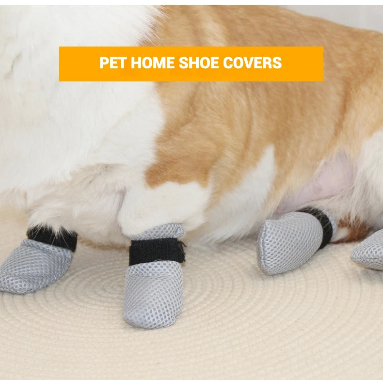 Cat Socks Anti-Scratch Protective Cats Shoes Soft Breathable Home Pet Booties With Secure Velcro Fit Noise Free Pet Supplies