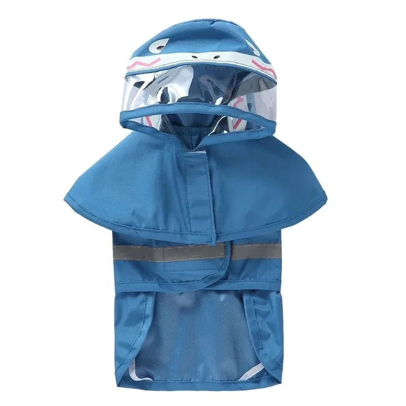 Dog Raincoat The Dog Face Reflective Dog Raincoat All-in-one Raincoat for Dogs with Closed Belly Pet Dog Duck Shark Frogs Shape