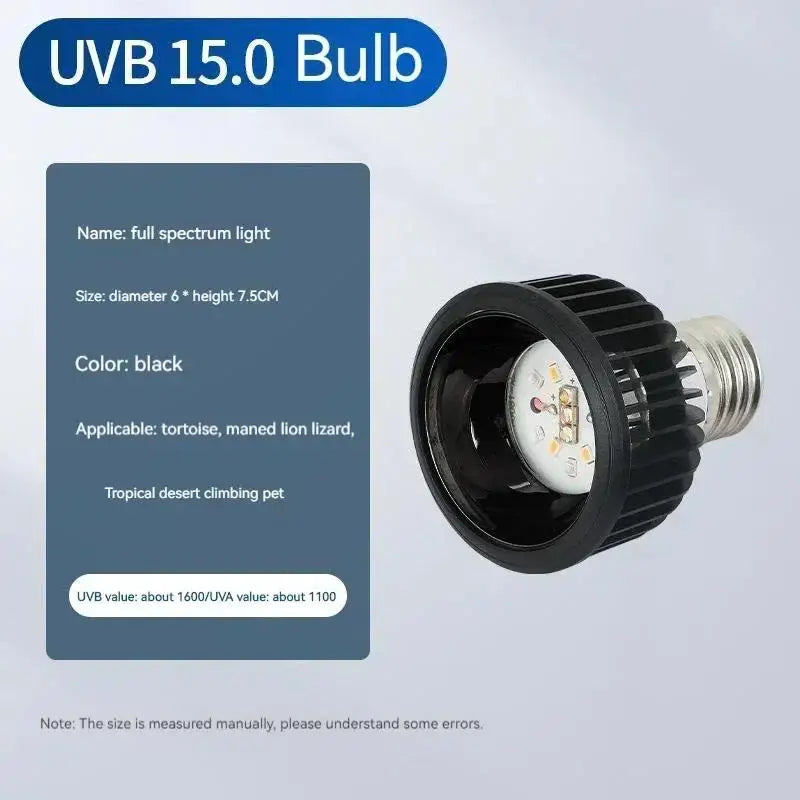 10.0/15.0 Amphibian Heating Bulb Full Spectrum Lamp UVA UVB Reptile Bulb Lizard Snake Terrarium LED UV Turtle Basking Light