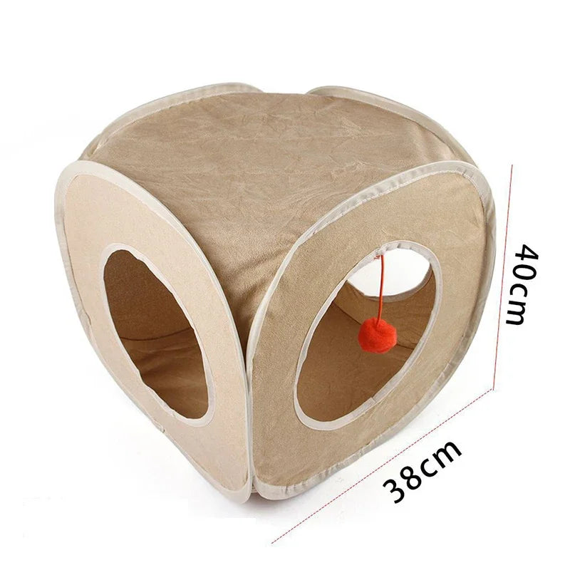 Collapsible Rainbow Cat Tunnel Pet Tube Play Toy Indoor Outdoor Kitty Puppy Toys for Puzzle Exercising Hiding Training Cat Toys
