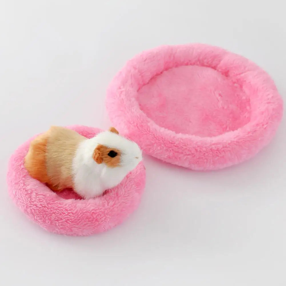 Hamster Bed Circular Hamster Bed Sleep Mat Pad Cute Pet Sofa Hamster Nest  Small Animal Soft Cushion for Hedgehog Squirrel Mice