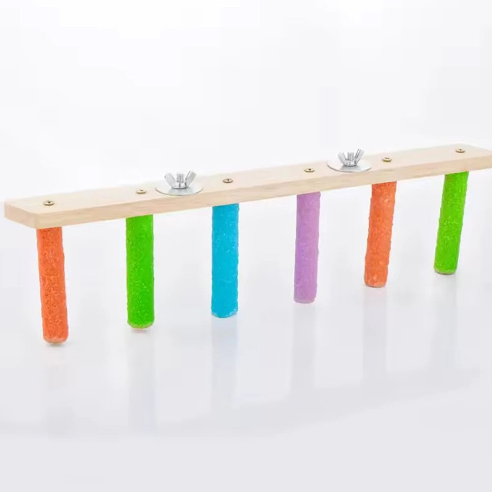 Bird Climbing Ladder Parrot Climbing Perch Stand Toys 4/6/8 Step Wooden Exercise Rack Bird Cage Accessories
