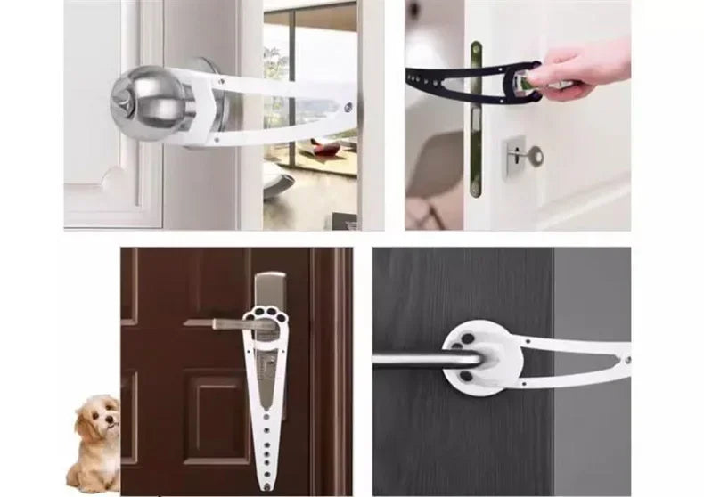Cat Door Holder Latch Adjustable Dog Door Stopper Elastic Gate Lock Flex Latch Strap Keep Dog Out From Entering Pet Gate Supply