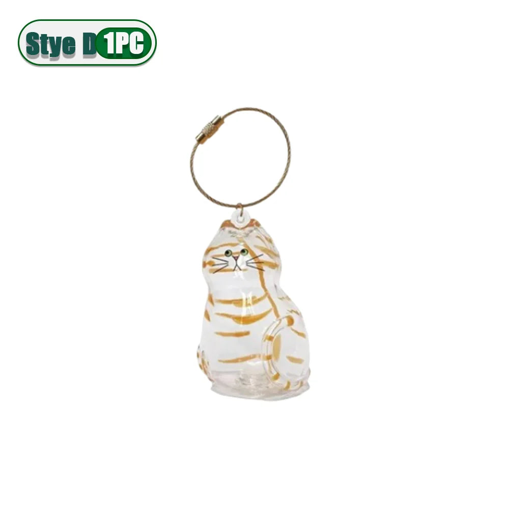 1-5PCS Personalized Cat Hair Jewelry Keyring Pet Memorial Keepsake Holder for Ashes or Fur Unique Gift for Grieving Pet Lovers