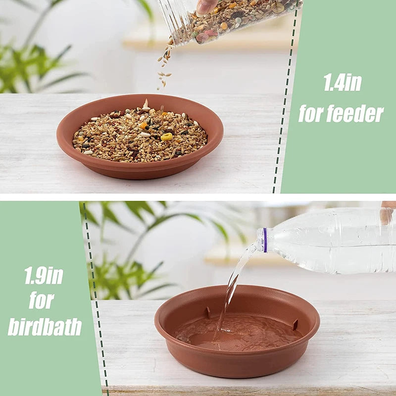 2 Layers Wall Hanging Bird Feeder Tray Bowl Tree Mounted Bird Bath Spa Include 2 Bird Trays Metal Rings Screws Attracts Birds