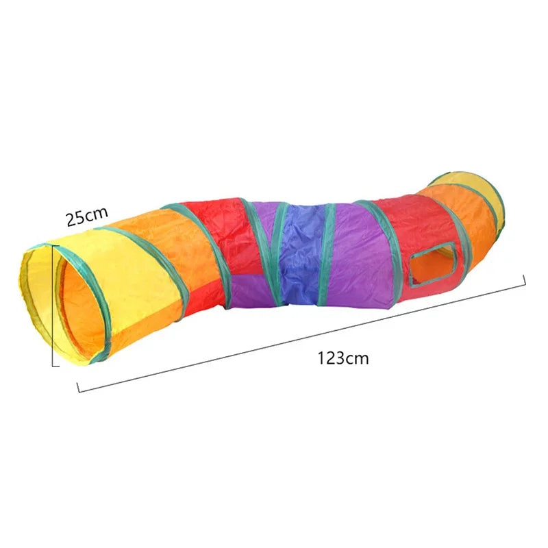 Collapsible Rainbow Cat Tunnel Pet Tube Play Toy Indoor Outdoor Kitty Puppy Toys for Puzzle Exercising Hiding Training Cat Toys