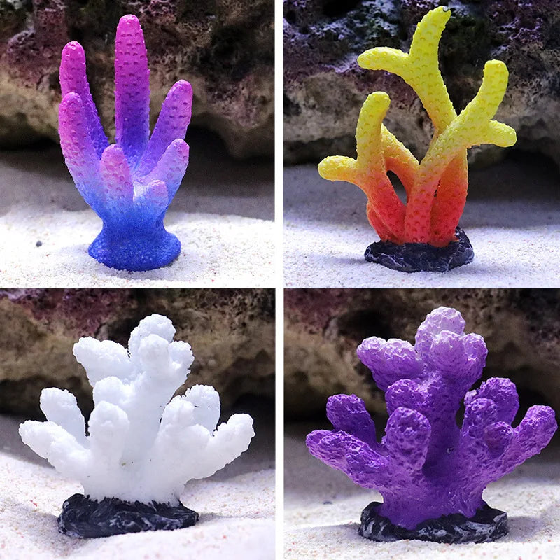 Aquarium Artificial Coral Fish Tank Resin Simulation Coral Starfish Micro Landscape Ornament Reef Aquatic Plants DIY Decoration
